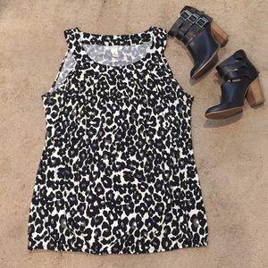 White House Black Market Leopard Shirt